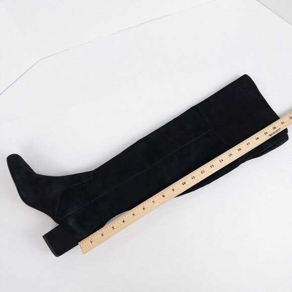 Sam Edelman Elina Over The Knee Boots Womens 8M Black Suede 2" Heel Round Toe - Picture 13 of 16